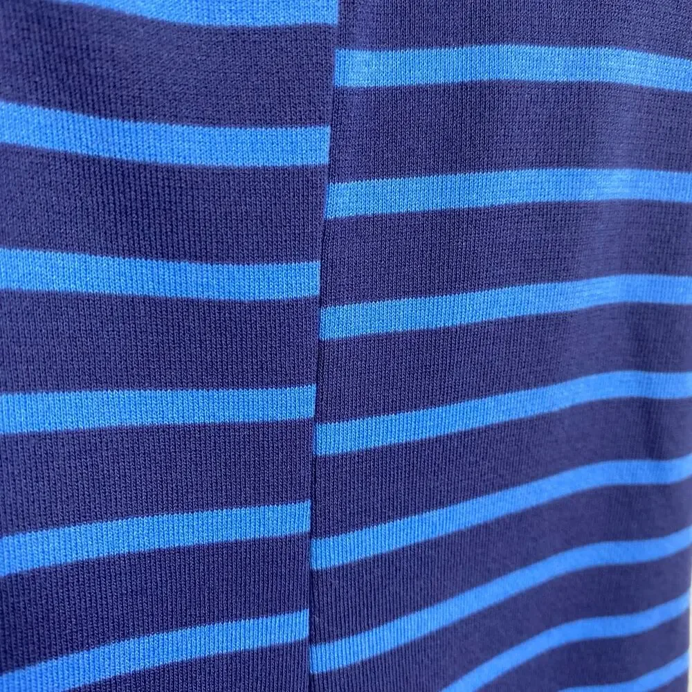 Peter Som Design Nation Size 8 Dress Blue Stripe Fit & Flair Jersey Knit V-Neck